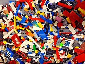 Lego® 1 kg LEGO ca.700-1000 Teile - Kiloware - Platten Räder Steine; Used - Bild 1 von 3