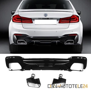 Heckdiffusor + Endrohre für BMW 5er G30 G31 M550 PERFORMANCE GLANZ SCHWARZ - Bild 1 von 6