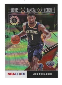 2019-20 HOOPS PREMIUM STOCK HOLO #10 ZION WILLIAMSON ROOKIE BASKETBALL CARD - Imagen 1 de 1