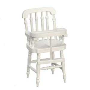 Dollhouse Victorian High Chair White Baby's Highchair 1:12 Nursery Furniture - Picture 1 of 8