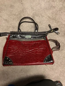 Samantha Reisetasche braun schwarz Kroko-Prägung Weekender Dübel - - Bild 1 von 10