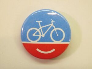 1" BEER BUTTON Pinback: National Bike Month / Safe Riding / Bicycle Awareness