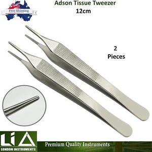 Dental Adson Tissue Forcep 12cm Dressing Surgical Tweezer Surgery Instrument X2 - Picture 1 of 5