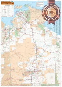 DETAILED NORTHERN TERRITORY NT STATE ROADS AUSTRALIA MAP OF AUS PRINT POSTER - Picture 1 of 6