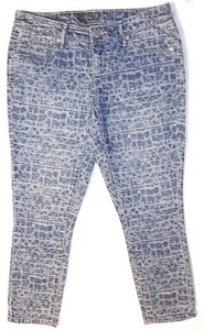 New Mossimo stretch denim skinny cropped blue print jeans capris pants size 6 - Picture 1 of 3