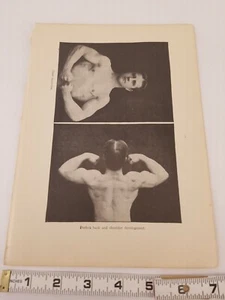 Antique Page 1909 Science and Health Encyclopedia Book Body Builder Exercise  - Picture 1 of 3
