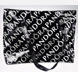 NEW Pandora Bag Logo Black Shopper Handbag Tote Purse Bag New With Tags - Picture 1 of 7