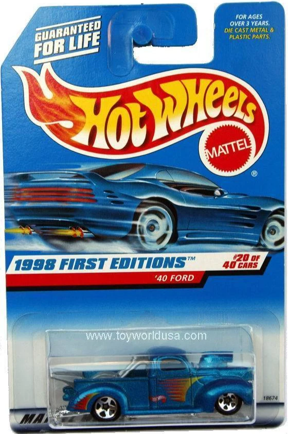 1998 Hot Wheels #654 First Editions '40 Ford Malaysia Base - Image 1 of 1