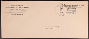 US 1947 Rosebud South Dakota Indian Field Service Official Cover to Troy NNY - Picture 1 of 2