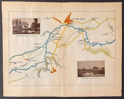 mapa del río Támesis 1885 Upper Inglesham a Lechlade y en Buscot Lock Taunt Foto 1 de 3