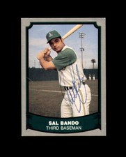Sal Bando Hand Signed 1988 Pacific Legends Oakland Athletics Autographed