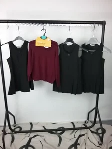 M&S Girls School Jumper Size 5-6 yrs Burgundy & Pinafore 5pcs Bundle New F2 - Picture 1 of 6