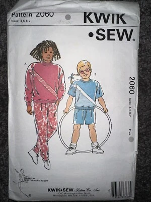 Kwik Sew 2060 Children’s Sewing Pattern  Pants Shorts Shirt Knit Cut To Sz 6 - image 1 of 2