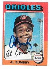 AL BUMBRY 1975 TOPPS AUTOGRAPHED SIGNED # 358 BALTIMORE ORIOLES