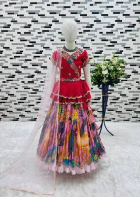 Lehenga Top Kids Lehenga Suits Ready To Wear Designer Indian Wedding Lehenga - Image 1 of 2