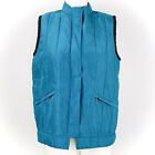 Vintage Diane Gilman Blue Silk Vest Size Small