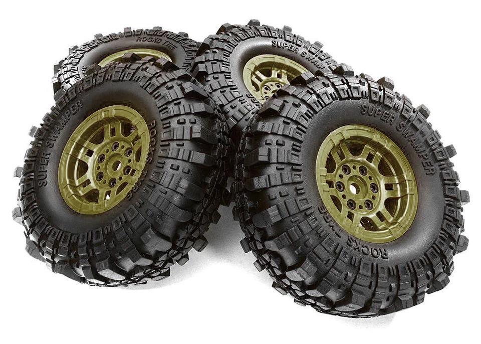 Composite Dual 6 Spoke Off-Road 1.9 Size Wheel & Tire (4) (O.D.=110mm) - Image 1 of 1