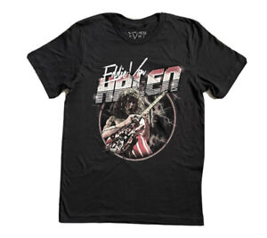 Eddie Van Halen Men's Lightning Band Short Sleeve T-Shirt Black Size Large