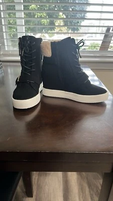 Zapato Dazzle Mujer Negro Imitación Cuero Zapatilla Cuña Maeve Talla 7.5 Foto 1 de 4