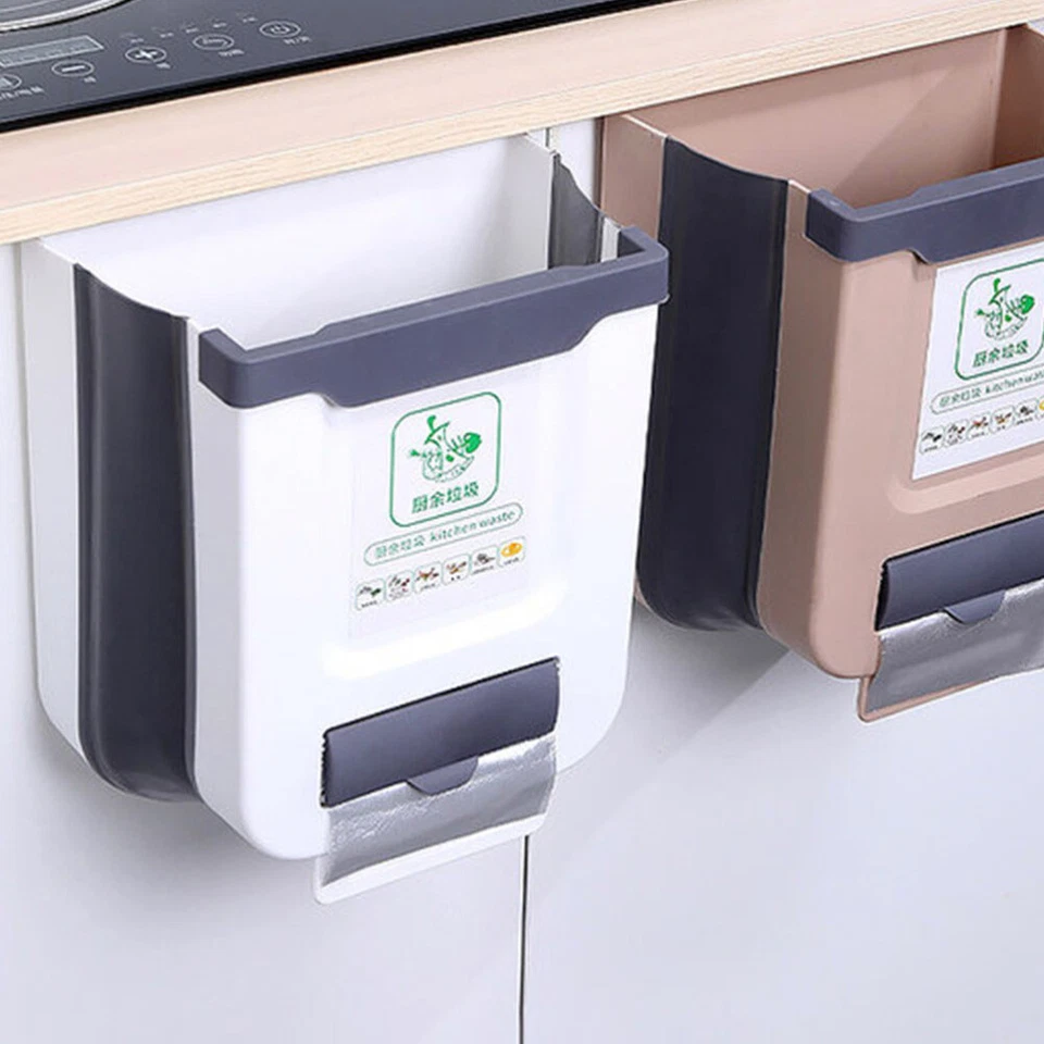 Wandmontierter Mülleimer Küchenabfalleimer Aufhängen Zusammenklappbarer - Bild 1 von 4