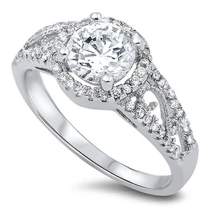 Sterling Silver .925 CZ Vintage Art Deco Filigree Engagement Fashion Ring 4-10 - Picture 1 of 2