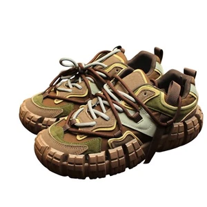Scarpe da corsa Athletic Chunky Sneakers fondo pneumatico retrò W9 M 7,5 unisex marrone - Foto 1 di 11