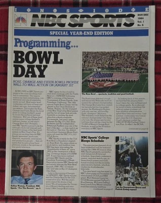 Inside NBC SPORTS Special Year End Edition November Dec. 1984 Vol. 1, #6 Insert - Image 1 of 3