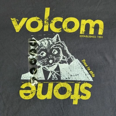 Volcom Stonepur Cat True To This Gray Sml Crew Neck Short Sleeve Graphic T-Shirt - Image 1 of 4