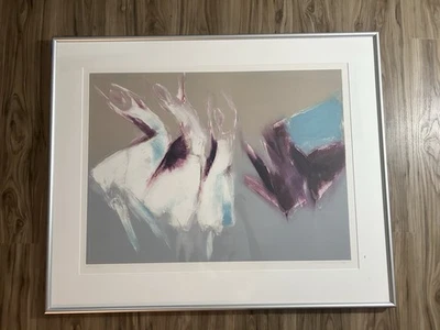 Jean Richardson 单型抽象绘画芭蕾舞演员 1994 年签名铅笔 复古 — 第 1/4 张图片