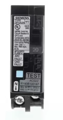 Siemens Q120DFN  AFCI/GFCI Circuit Breaker 1-Pole 20 Amp 120 V AC Free US Ship - Image 1 of 4