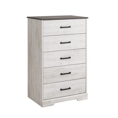 Rustic Ridge Farmhouse Dresser, Washed White Dresser for Bedroom, Chest of Dr... - Image 1 of 4
