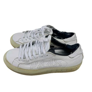 P448 John White Glass Perforated Low Top Sneakers Lace Up Women's 37 - Picture 1 of 18