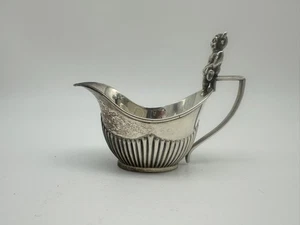 Small Cream Pitcher. English Sterling Silver Birmingham 1904. Figural. 3" H - Picture 1 of 6