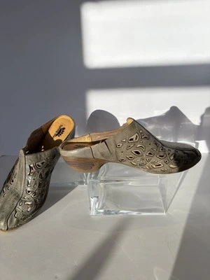 Spring Step Shoes Sandals Wedges Slides Women Size 39 US 8 Green Leather - Image 1 of 4