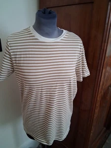 x 2 Selected Femme brown striped cotton T-Shirts, both size small - Picture 1 of 9