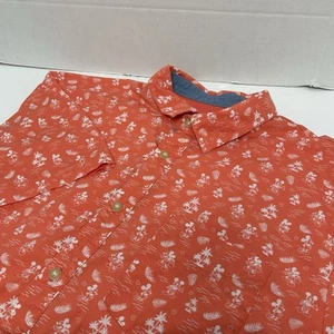 Camisa naranja manga corta hawaiana Mickey Mouse de los parques de Disney talla XL - Imagen 1 de 8