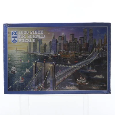 F.X. Schmid Brooklyn Bridge 1000 pc Puzzle Twin Towers World Trade Center New NI - Image 1 of 4