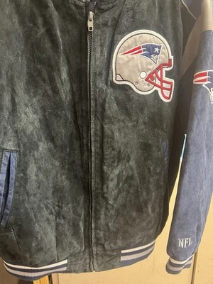 NFL New England Patriots Hombres Gamuza Cuero Chaqueta Bombardero Peso Pesado 2XL Foto 1 de 4