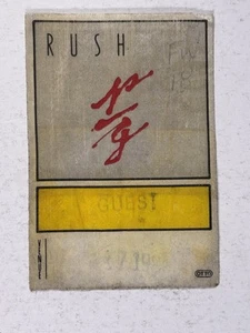 Rush Guest Pass Original Used Grace Under Pressure World Tour 1984/1985 - Picture 1 of 14