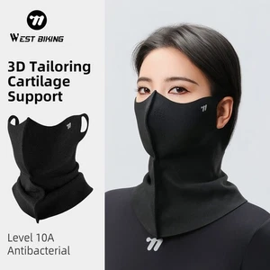 WEST BIKING Winter 3D Half Face Mask Neck Warmer Ear Hanging Sports Scarf - Picture 1 of 47