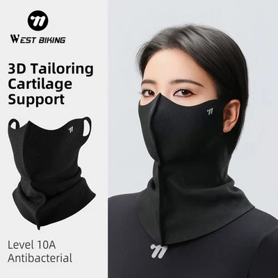 WEST BIKING Winter 3D Half Face Mask Neck Warmer Ear Hanging Sports Scarf - Image 1 of 4