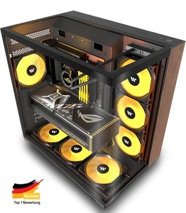 PC Gehäuse - Vorinstallierter 6 PWM ARGB-Lüfter, ATX Mid-Tower Gaming PC-Gehäuse - Bild 1 von 12