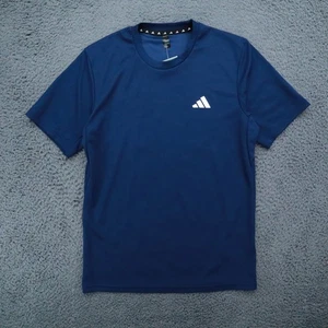 Adidas Athletic Fit Blue T-Shirt Small Mens Gym Running Sport Tee - Picture 1 of 9