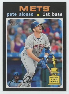 2020 Topps Heritage Action Variation Pete Alonso Mets #457 C07 - Image 1 of 2