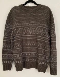 Suéter L de Cabina Tejido Isla Justa Algodón Lana Woolrich De Colección Y2K Para Hombre - Imagen 1 de 9