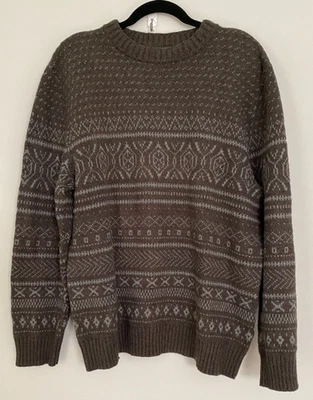 Vintage Y2K Woolrich Wool Cotton Fair Isle Knit Pullover Cabin Men’s L Sweater - Image 1 of 4