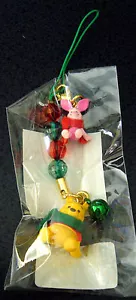 Japan Disney Store~Xmas Pooh and Piglet Phone Strap - Picture 1 of 1