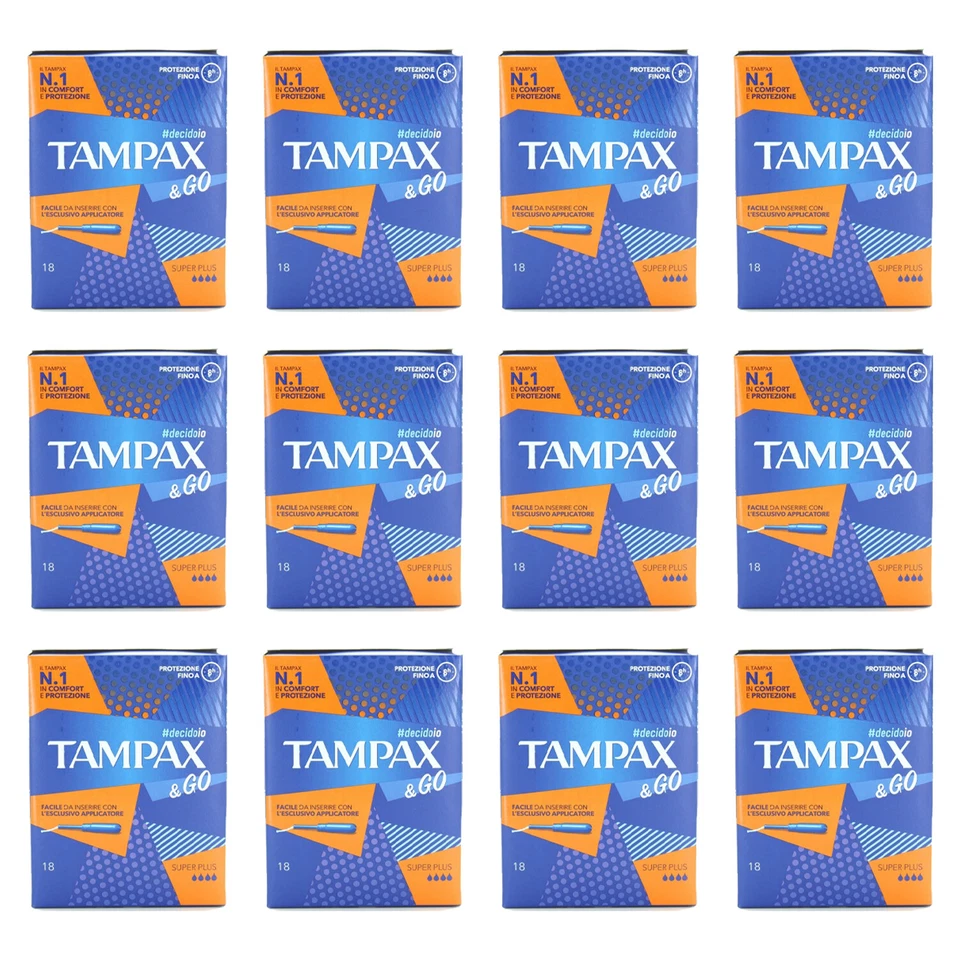 216pz TAMPAX & GO assorbente interno SUPER PLUS tampone donna + facile da usare - Immagine 1 di 1