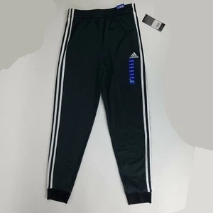 Adidas Boys Black White 3 Stripe Jogger Fleece Lined Large 14 16 - Picture 1 of 6