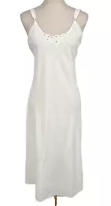 VTG VANITY FAIR womens size 36 FULL SLIP DRESS NIGHTGOWN IVORY round neck USA - Picture 1 of 9